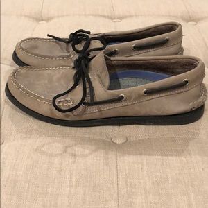 Sperry Topsider.  Men’s size 10.  Gray and black.